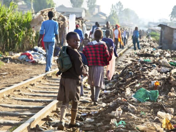 Children in the Kibera slums in Nairobi, Kenya