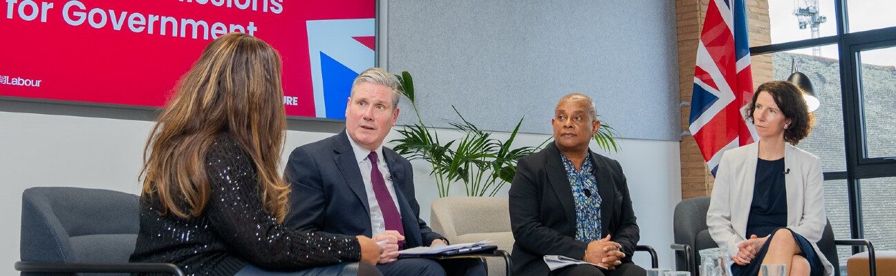 Keir Starmer during a panel discussion with Baroness Doreen Lawrence and Anneliese Dodds, chaired by Karen Blackett, President of WPP UK. Credit: Keir Starmer