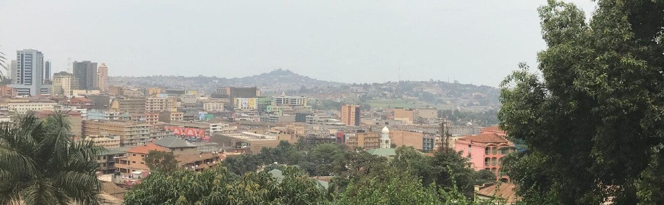 City view of the hills of Kampala