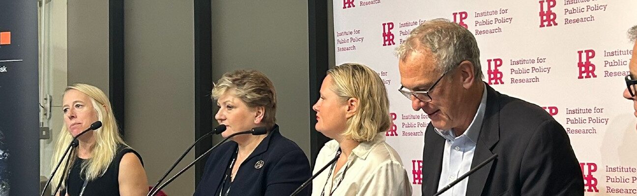 Bond CEO Romilly Greenhill speaking at an event at the Labour Party Conference.