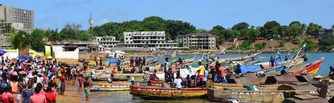 Fishing boats at Man of War Bay, Aberdeen, Freetown, Sierra Leone