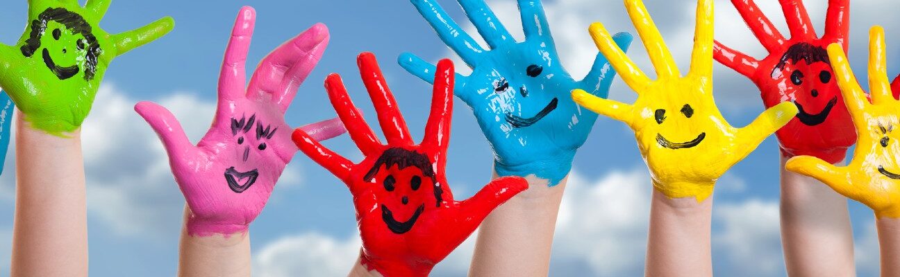 Kid's painted hands